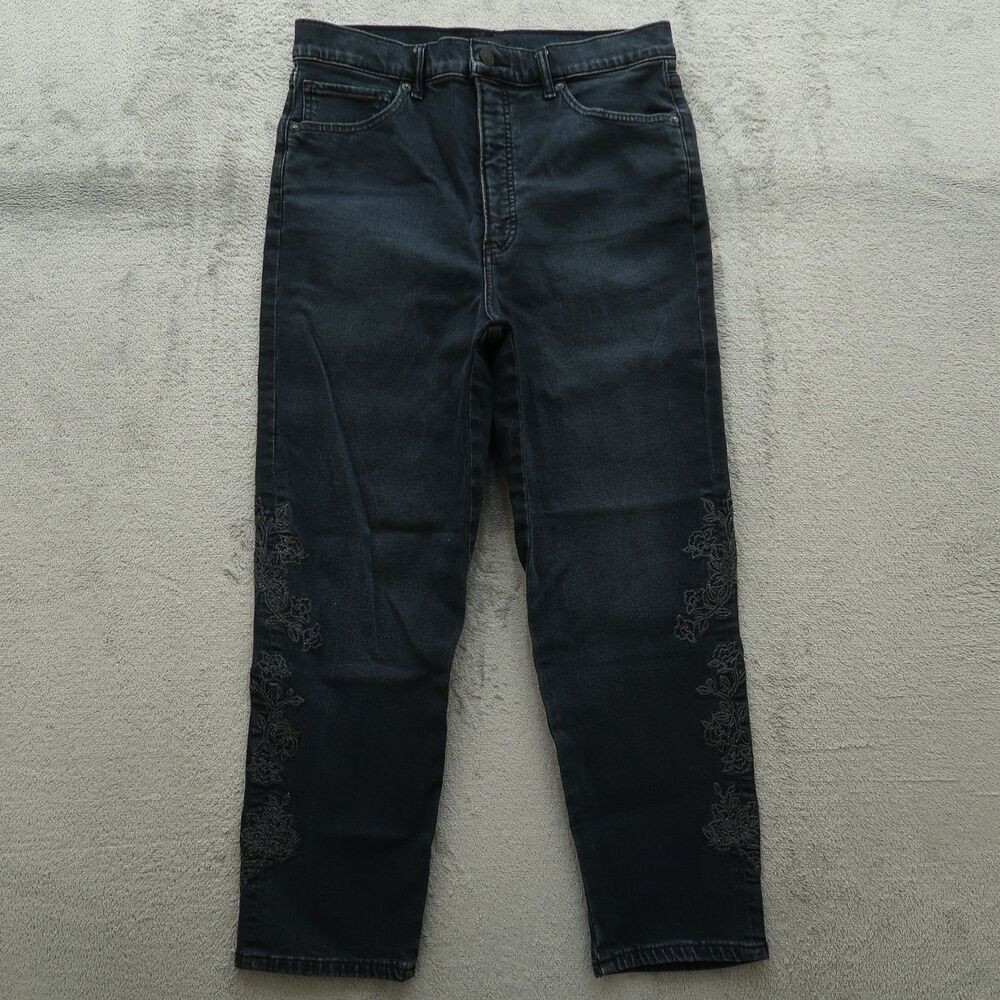 Express Mom Jeans Womens Size 10 Gray Super High-Rise Denim Pants 25" Inseam